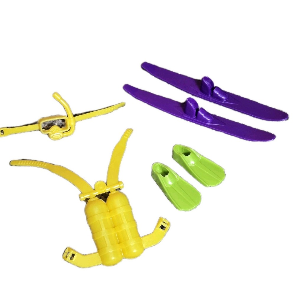Barbie Doll Water Skis Scuba Gear Flippers Diving Equipment 6 Piece Lot
